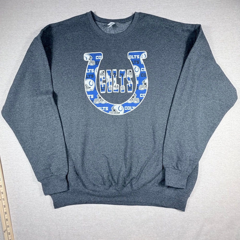 Jerzees Indianapolis Colts Sweatshirt Mens XL Gray NuBlend Fleece Crewneck NFL
